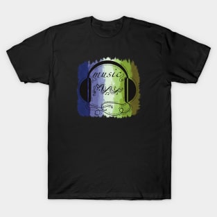 Music in headphones T-Shirt